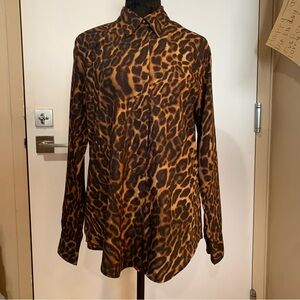 Ralph Lauren Women’s Medium Leopard Print Long Sleeve Shirt